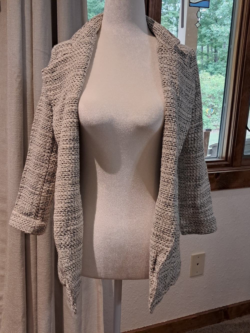 Banana Republic Heathered Gray Open-Front Cardigan